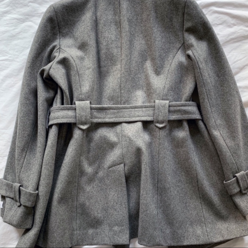 Calvin Klein Double-Breasted Belted Pea Coat L - Picture 4 of 6